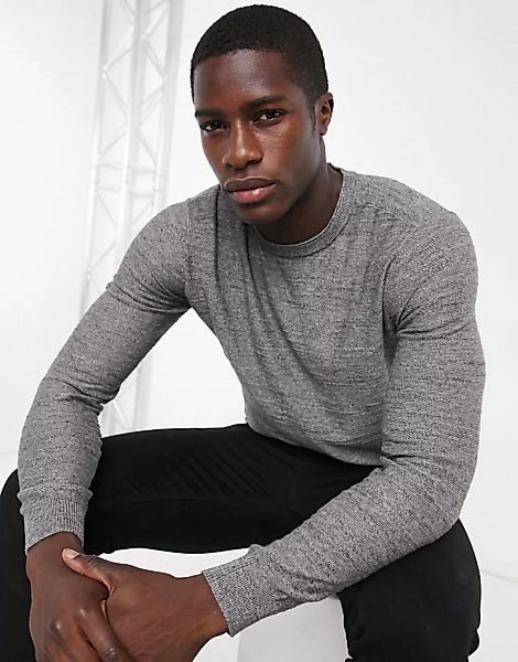 Selected Homme – Graues Sweatshirt mit Rundhalsausschnitt günstig online kaufen