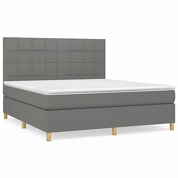 vidaXL Boxspringbett mit Matratze Dunkelgrau 160x200 cm Stoff1395215 günstig online kaufen