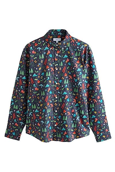 Next Langarmhemd Langärmeliges Hemd mit Weihnachtsmotiv (1-tlg) günstig online kaufen