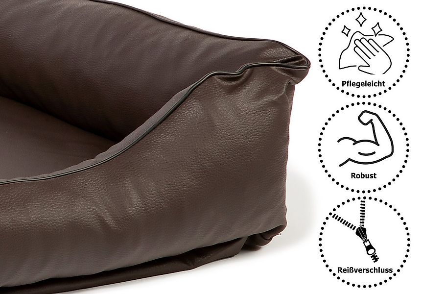 CopcoPet Tierbett Paco Hundebett Braun L - 90 x 70 cm Visco (orthopädisch) günstig online kaufen