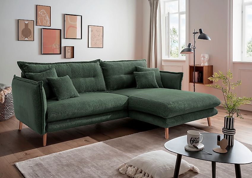 INOSIGN Ecksofa "Lazio modern und bequem, schmale Armlehnen, tolle Detailve günstig online kaufen