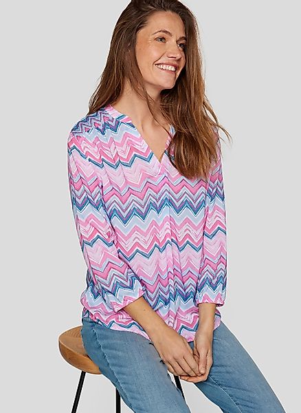 Rabe Druckbluse mit grafischem Muster und aus reiner Viskose günstig online kaufen
