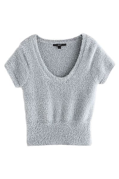 Next Strickpullover Funkelndes T-Shirt mit U-Ausschnitt günstig online kaufen