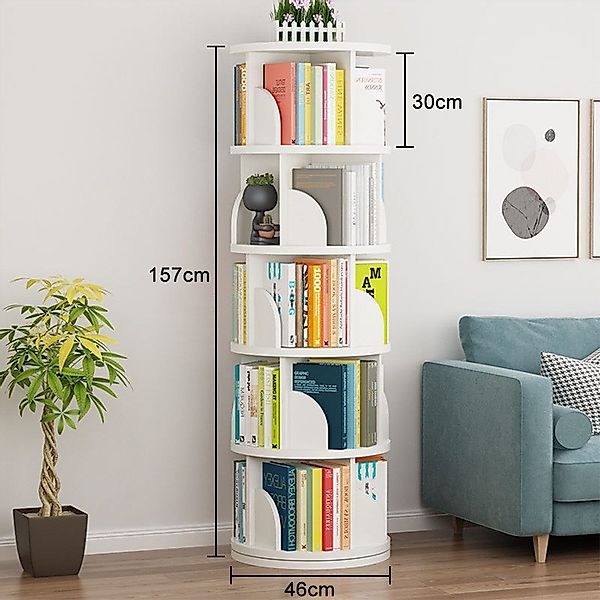 NUODWELL Bücherregal Drehbare Bücherregal, 2/3/4/5 Etagen günstig online kaufen