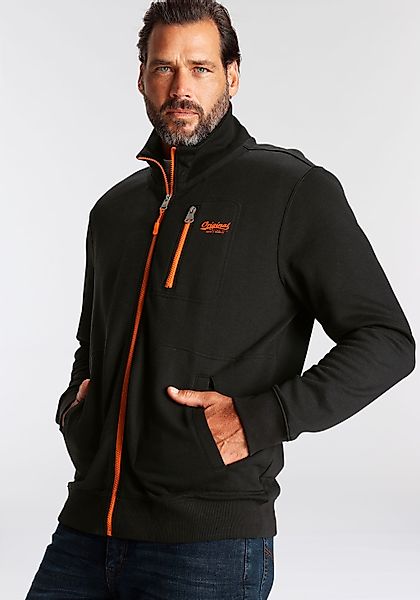 Mans World Sweatjacke, mit kontrastfarbigem Reißverschluss günstig online kaufen