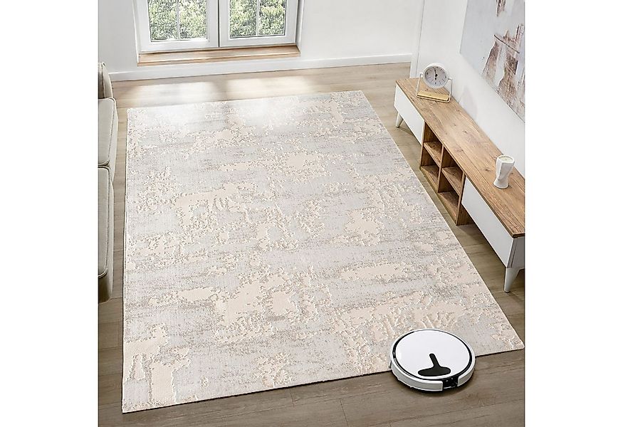 Carpetilla Designteppich Teppich Wohnzimmer Schlafzimmer abstrakt Modern Cr günstig online kaufen