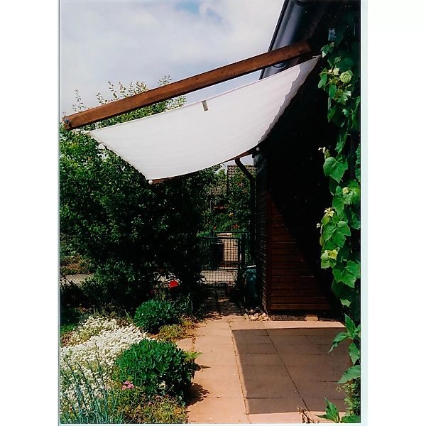 Floracord Pergola Bausatz inkl. Sonnensegel Weiß 420 cm günstig online kaufen