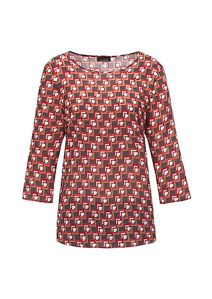GOLDNER Schlupfbluse "Kurzgröße Bluse 3/4-Arm mit grafischem Druck" Applika günstig online kaufen