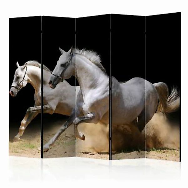 artgeist Paravent Galloping horses on the sand II [Room Dividers] mehrfarbi günstig online kaufen