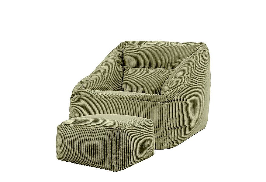 icon Sitzsack Riesen Sessel aus Cord Flauschig „Natalia" mit Hocker (Spar-S günstig online kaufen