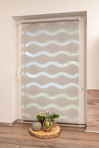 Doppelrollo Welle, K-HOME, Lichtschutz, ohne Bohren, Klemmfix, im Festmaß günstig online kaufen