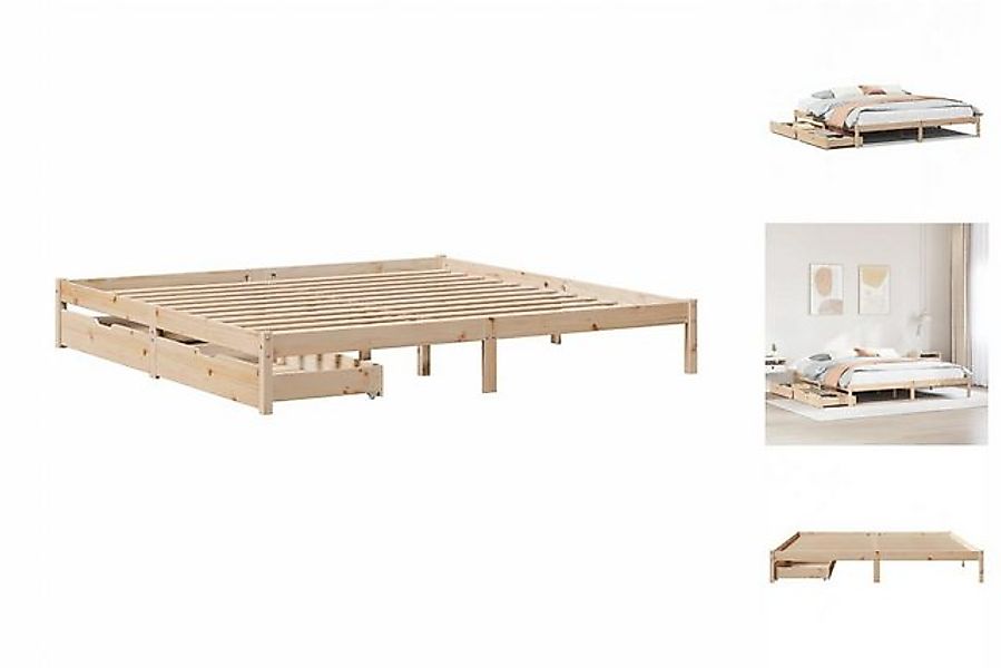 vidaXL Bettgestell Massivholzbett ohne Matratze 200x200 cm Kiefer Bett Bett günstig online kaufen