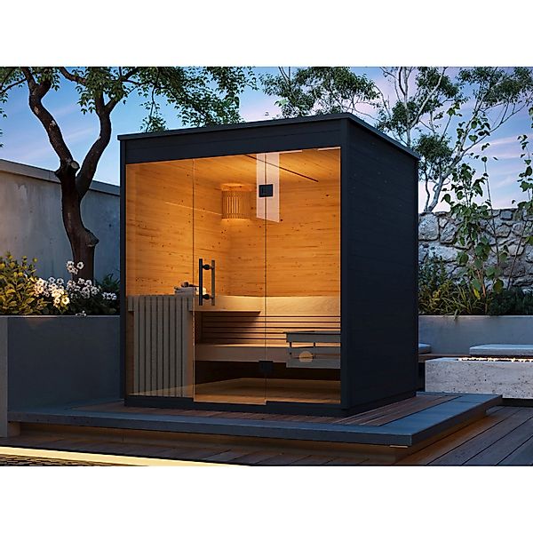 Fjordholz Design Saunahaus Modell Relax Black Edition günstig online kaufen