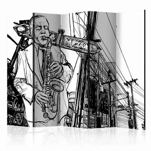 artgeist Paravent Saxophone recital on Broadway II [Room Dividers] schwarz/ günstig online kaufen