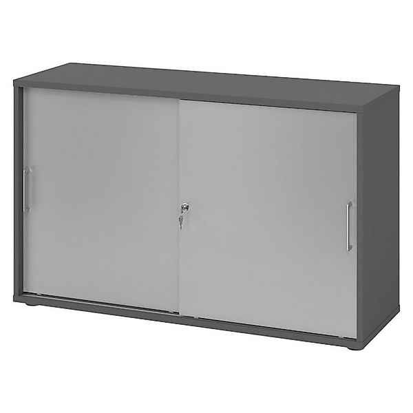 bümö Aktenschrank office Schiebetürenschrank Dekor: Graphit/Silber - Griffe günstig online kaufen