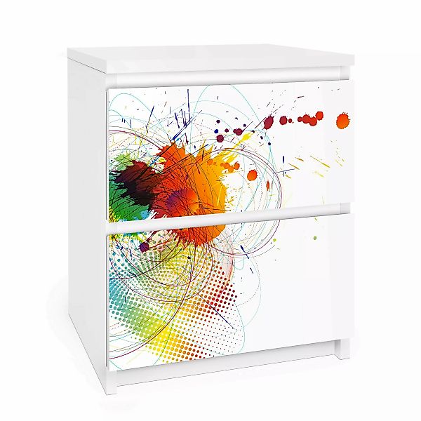 Möbelfolie für IKEA Malm Kommode 2 Schubladen Rainbow Background günstig online kaufen