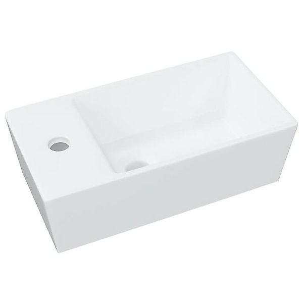 vidaXL Waschbeckenschrank Waschbecken Weiß 48x25x15 cm Keramik Aufsatzwasch günstig online kaufen