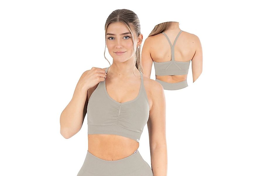 Smilodox Sport-BH Solid Scrunch, Ohne Bügel BH, Shaped Fit Yoga Bra, V-Auss günstig online kaufen