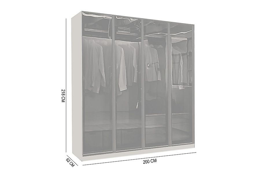 Palms-Store Drehtürenschrank Kleiderschrank Monaco mit Glasrahmentüren 3 Br günstig online kaufen