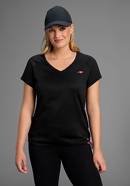 KangaROOS Funktionsshirt, Kurzarm, figurumspielend, hüftbedeckend, mit V-Au günstig online kaufen
