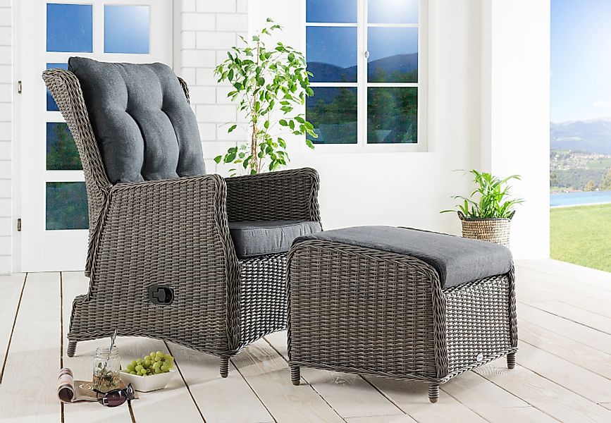 Destiny Gartenlounge-Set »CASA RELAX CASA« 1x Sessel, 1x Fußhocker, inkl. A günstig online kaufen