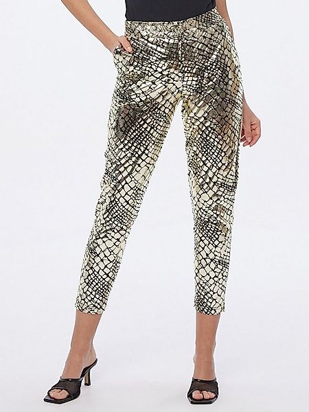 Sarah Kern Schlupfhose Sweathose figurumspielend mit goldfarbenen Akzenten günstig online kaufen