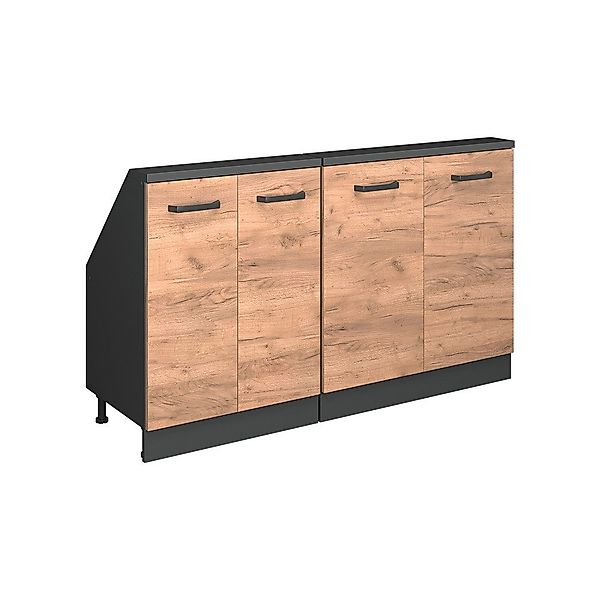 Vicco Unterschrank R-Line, Goldkraft Eiche/Anthrazit, 140 günstig online kaufen