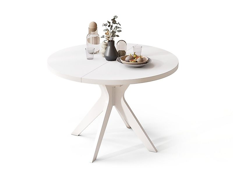 designimpex Esstisch Design Esstisch Renzo ausziehbar 110 bis 180 cm rund E günstig online kaufen