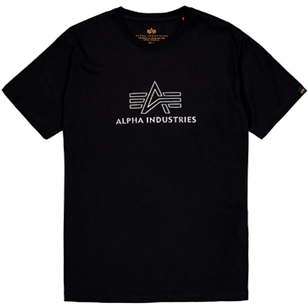 Alpha Industries  T-Shirts & Poloshirts Basic Mid Logo TPU T-Shirt - black/ günstig online kaufen