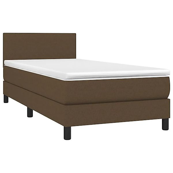 vidaXL Boxspringbett mit Matratze & LED Dunkelbraun 80x200 cm Stoff 3132952 günstig online kaufen