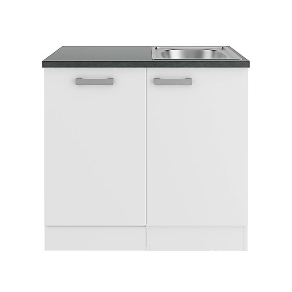 OPTIFIT Oslo214 Küchen-Spülenschrank-Set Feinstruktur Weiß günstig online kaufen