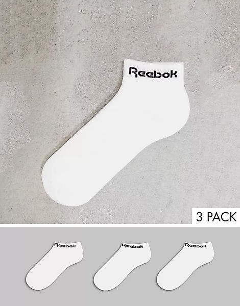 Reebok Training – Knöchelhohe Socken in Weiß mit Logo im 3er-Pack günstig online kaufen