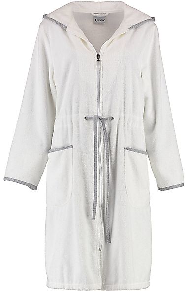 Cawö Bademantel, Kurzform, Baumwolle, Kapuze, Reißverschluss, günstig online kaufen