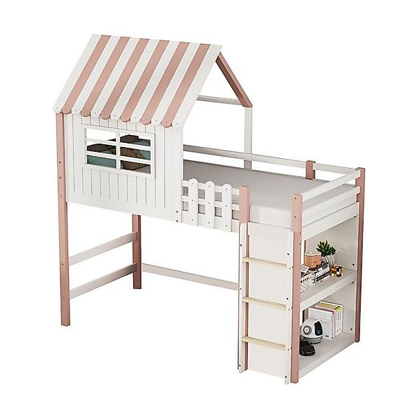 HAUSS SPOLE Kinderbett 90x200 cm mit Sicherheitsleiter, Ablagefach und Latt günstig online kaufen