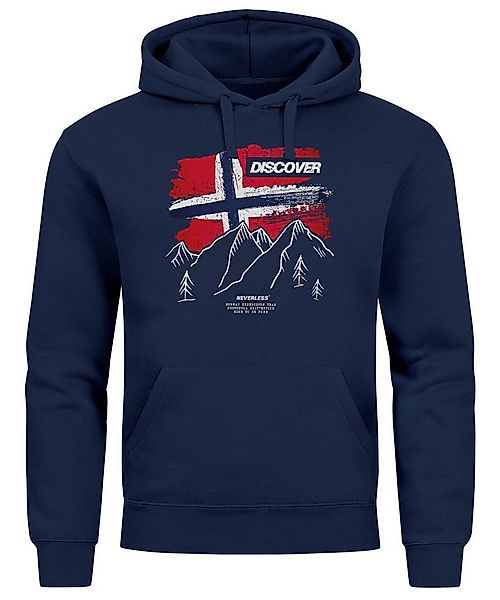Neverless Hoodie Hoodie Herren Frontprint Norwegen Flagge Berge Discover Au günstig online kaufen