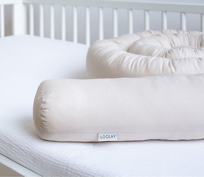 Loolay Nestchenschlange 100% BEIGE Baumwolle Multifunktion PREMIUM Bettschl günstig online kaufen
