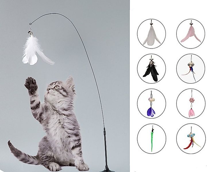 XDeer Tier-Intelligenzspielzeug Katzenangel Spielzeug mit Saugnapf und Fede günstig online kaufen