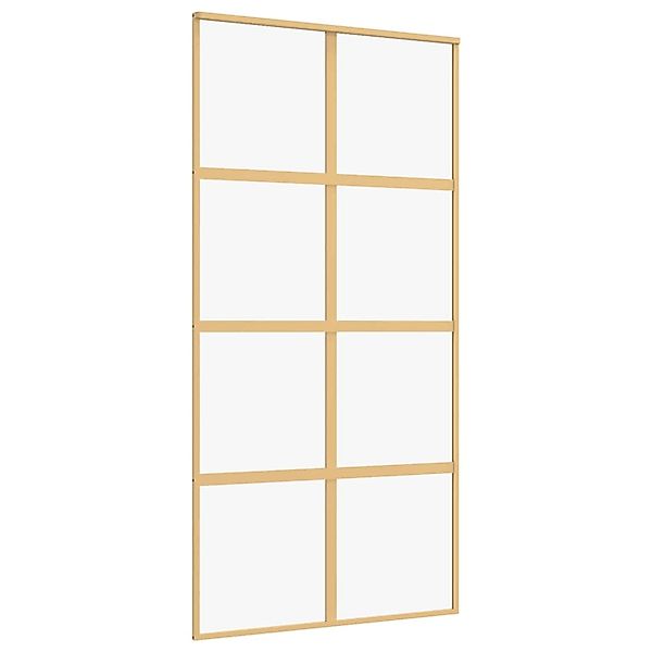vidaXL Schiebetür Golden 102,5x205 cm ESG-Klarglas und Aluminium 155186 günstig online kaufen