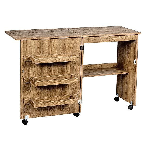 COSTWAY Regal-Schreibtisch, Nähschrank klappbar & rollbar, günstig online kaufen
