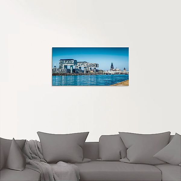 Artland Glasbild »Köln Kranhäuser und Dom«, Gebäude, (1 St.), in verschiede günstig online kaufen