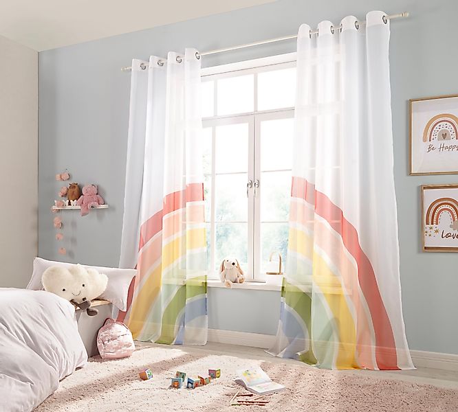 Lüttenhütt Gardine Regenbogen, Ösen (2 St), günstig online kaufen