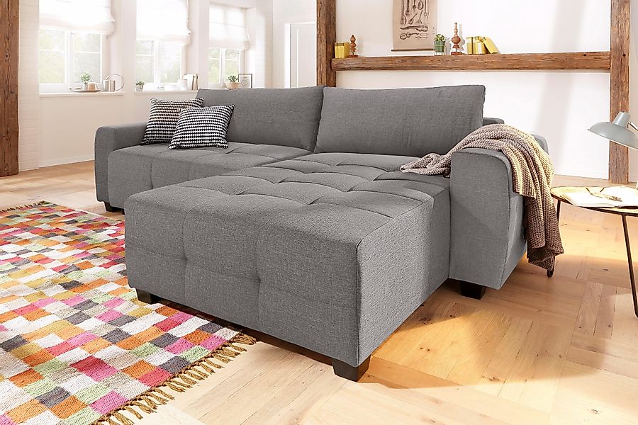 Home affaire Ecksofa "Bella L-Form", wahlweise mit Bettfunktion und Bettkas günstig online kaufen