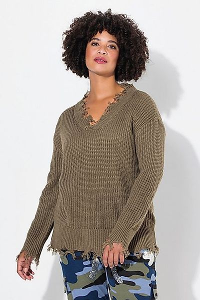 Angel of Style Strickpullover Pullover oversized Fransen Langarm günstig online kaufen
