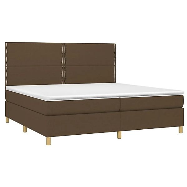 vidaXL Boxspringbett mit Matratze & LED Dunkelbraun 200x200 cm Stoff 313538 günstig online kaufen
