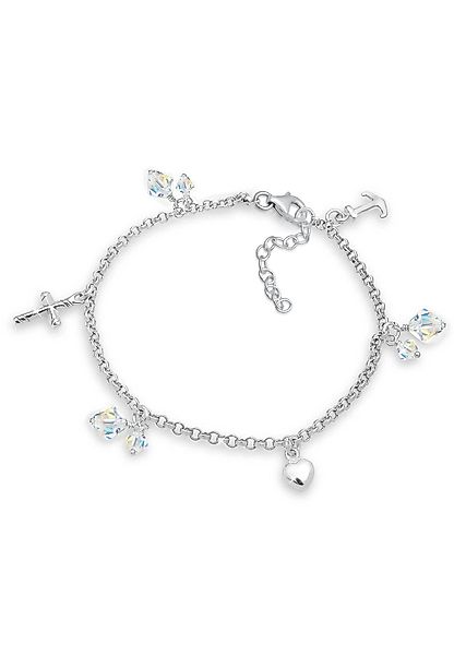 Elli Bettelarmband Kreuz Herz Anker Kristalle günstig online kaufen