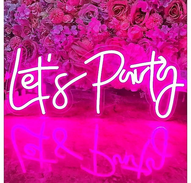 MUPOO LED Dekolicht Neon Schild Let's Party,Neon Sign Wand Deko Schlafzimme günstig online kaufen
