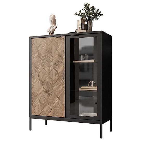 Lookway Standvitrine LIAM Vitrine mit zwei Türen und Beleuchtung günstig online kaufen