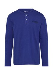 s.Oliver Langarmshirt T-Shirt Henley-Shirt mit Flammgarnstruktur günstig online kaufen