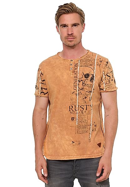 Rusty Neal T-Shirt, im Used-Look mit Allover-Print günstig online kaufen