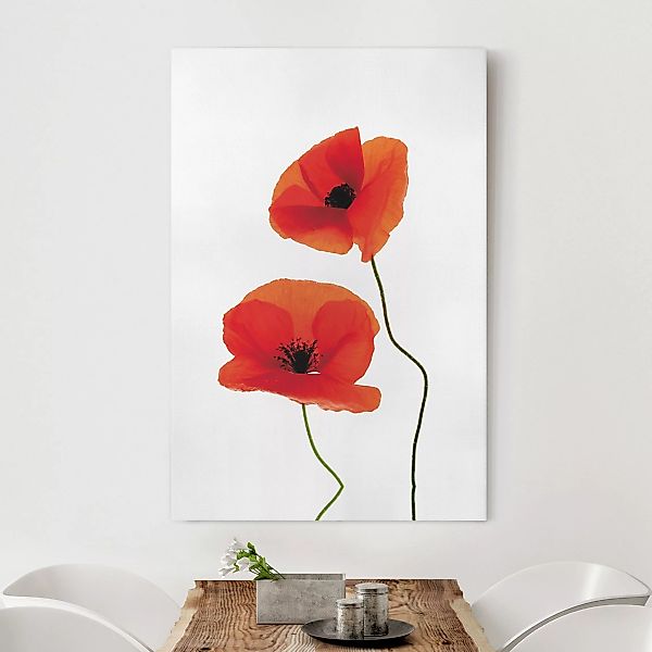 Leinwandbild Blumen - Hochformat Charming Poppies günstig online kaufen